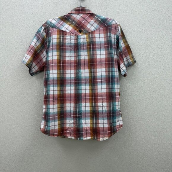 Prana Hartman Plaid Pearl Snap Organic Cotton Shirt M1HART113 Mens size Large - Picture 6 of 8